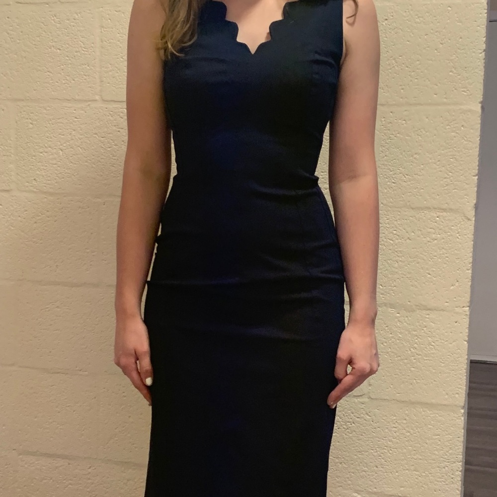 Banana Republic scallop Navy Dress 0